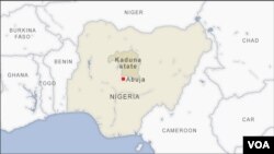 Map showing Nigeria's Kaduna state.