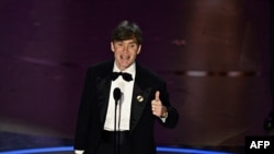 Irish actor Cillian Murphy accepts the award for Best Actor in a Leading Role for "Oppenheimer" onstage during the 96th Annual Academy Awards at the Dolby Theatre in Hollywood, California on March 10, 2024.