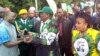 President Emmerson Mnangagwa with members of his Zanu PF party.