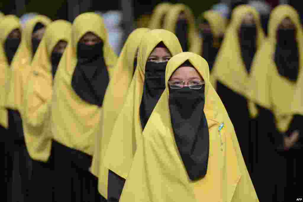 Indonesian students parade to mark the Islamic new year, in Banda Aceh.