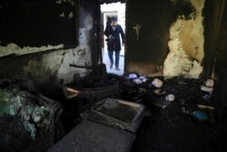 A burned office at the Kabul University is seen after a deadly attack in Kabul, Afghanistan, Nov. 3, 2020.
