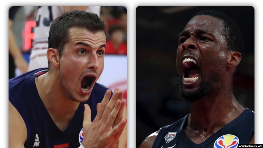 Košarkaški reprezentativci Srbije i SAD-a Nemanja Bjelica i Herison Barns (Foto: AP)