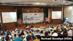 Forum Riset Ekonomi dan Keuangan Syariah (FREKS) 2019, di Yogyakarta, Selasa, 15 Oktober 2019. (Foto: Nurhadi Sucahyo/VOA)