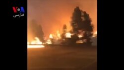 تصاویری از رانندگی یک زن میان آتش‌سوزی هولناک در ایالت کالیفرنیا