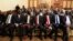 Members of South Sudan's rebel delegation are seen at the opening ceremony of peace talks in Ethiopia's capital Addis Ababa, Jan. 4, 2014.