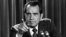 FILE - In this March 15, 1973, file photo President Nixon tells a White House news conference that he will not allow his legal counsel, John Dean, to testify on Capitol Hill in the Watergate investigation.