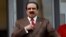 FILE - Bahrain's King Hamad bin Isa Al Khalifa is pictured in Windsor, England, May 11, 2018. In addition to charges filed against alleged militants on Sept. 25, 2018, Bahrain's Interior Ministry separately said police had arrested 15 people over "Iran-backed'' vandalism — most likely a reference to people spray-painting "Down with Hamad'' on roadways recently.