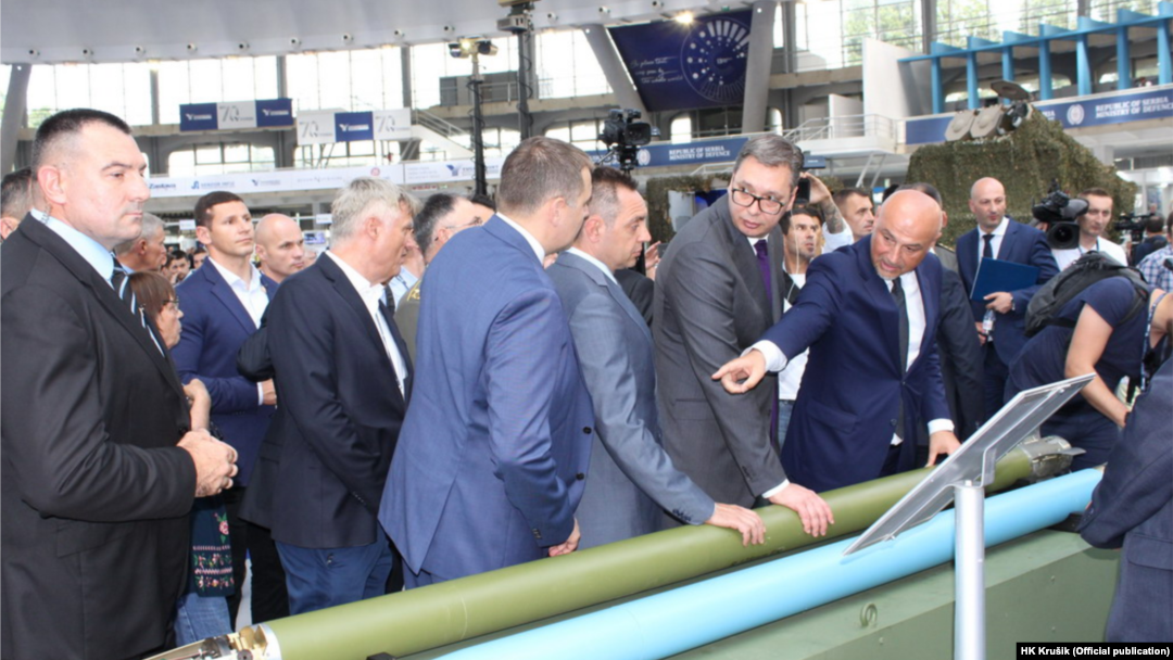 Sa jednog od sajmova naoružanja na kojem je prisustvovao predsednik Aleksandar Vučić, Foto: HK Krušik