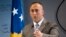 FILE - Kosovo Prime Minister Ramush Haradinaj speaks to reporters in Pristina, Dec. 18, 2018. 