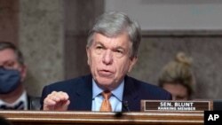 Sen. Roy Blunt, R-Mo., speaks during a joint hearing examining the January 6, attack on the U.S. Capitol, March 3, 2021, in Washington.