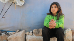Eleven-year-old Tasnim Hasan and her family fled their home a year ago on March 3, 2021 in Idlib, Syria. (Mohammad Daboul/VOA)