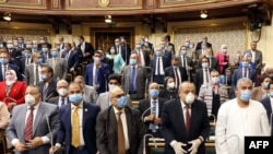 Egyptian members of parliament attend a general session in the capital Cairo, July 20, 2020. 