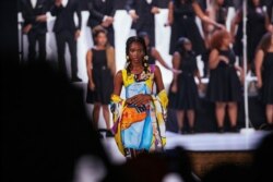 The Pyer Moss collection is modeled during Fashion Week, Sunday, Sept. 8, 2019 in New York.