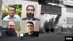 Undated images of four jailed Iranian dissidents who were informed they tested positive for the coronavirus in Tehran's Evin prison on Aug. 9, 2020, according to the wife of one of the dissidents.