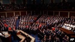 President Donald Trump delivers his State of the Union address to a joint session of Congress on Capitol Hill in Washington, Tuesday, Feb. 4, 2020. 