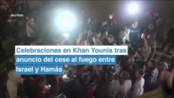 Celebraciones en Khan Younis tras alcanzarse el acuerdo de alto el fuego en Gaza