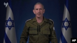 In this representation  taken from a video released by Israel Defense Forces aboriginal  connected  Oct. 26, 2024, Israeli subject   spokesperson Rear Admiral Daniel Hagari announces that the IDF is conducting strikes connected  subject   targets successful  Iran. (Israel Defense Forces via AP)