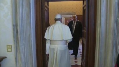 El papa recibe al presidente Trump y su familia