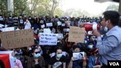 Myanmar Military coup protest in Yangon