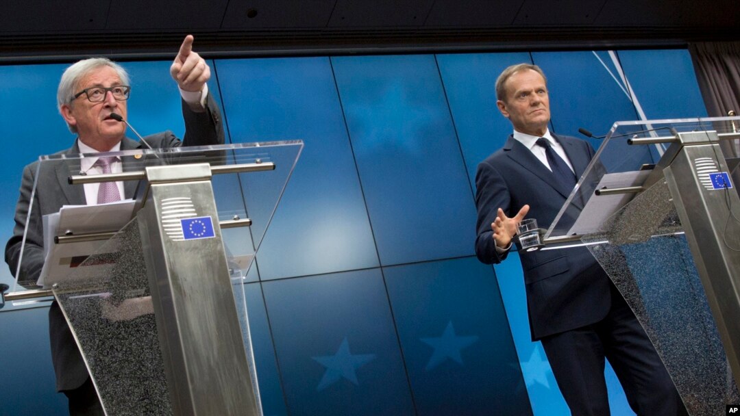 Predsednik Evropske komisije Žan Klod Junker i predsednik Evropskog saveta Donald Tusk