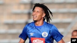 FILE—Supersport United's Luke Fleurs in action during the DStv Premiership match between Supersport United and Richards Bay at the Lucas Moripe Stadium, Atteridgeville, South Africa, on January 22, 2023. 