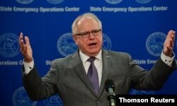 Minnesota Governor Tim Walz provides an update on the state's response to the coronavirus pandemic and the investigation into the death of George Floyd, June 2, 2020.