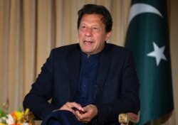 FILE - In this March 16, 2020, file photo, Pakistan's Prime Minister Imran Khan gives an interview to The Associated Press, in Islamabad, Pakistan.
