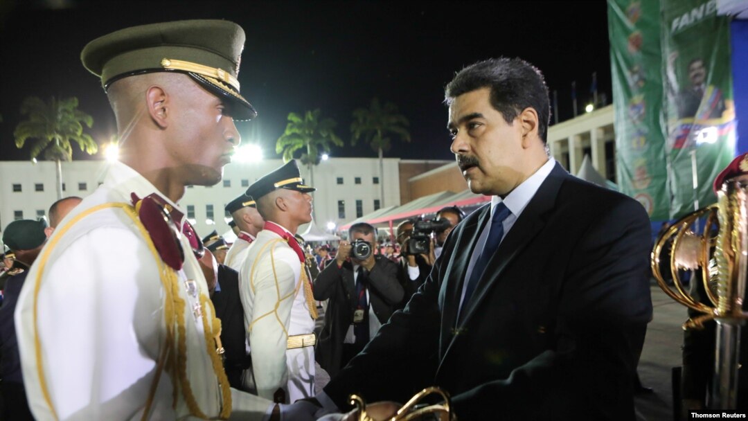 Venezuela's President Nicolas Maduro takes part in a military graduation ceremony in Caracas, July 8, 2019.