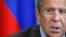 Russian Foreign Minister Sergei Lavrov, answers questions during Moscow news conference, June 28, 2012