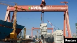 2023년 12월 29일 대한민국 울산에 위치한 HD현대중공업 울산조선소 전경. (자료사진)