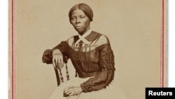 A Civil War-period carte-de-visite album with 48 photographs, including a previously unrecorded image of Harriet Tubman, is up for auction at Swann Auction, as seen in this undated handout photo.