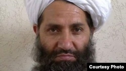 FILE - A photo circulated by the Taliban of new leader Mawlawi Haibatullah Akhundzada.