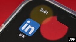 The LinkedIn China application on a mobile phone in Beijing, Oct. 15, 2021.