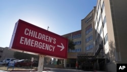 Covenant Children's Hospital is pictured from outside the emergency entrance, in Lubbock, Texas, Feb. 26, 2025. 