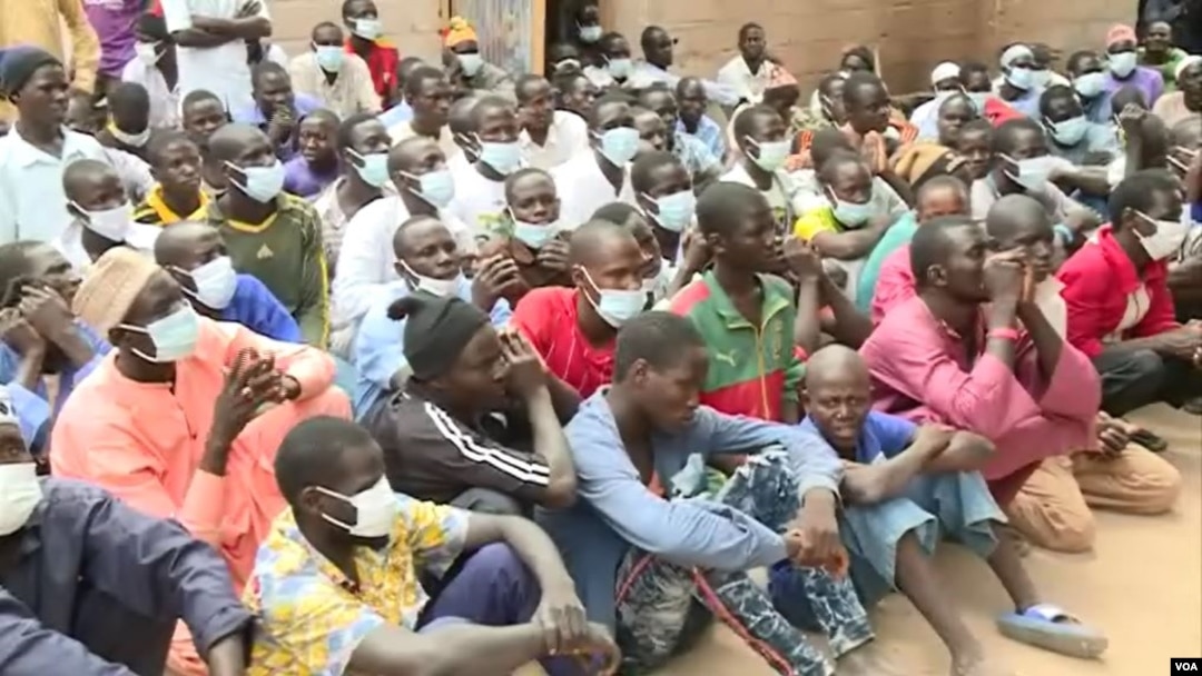40 of the 57 men who surrendered this week are former Boko Haram fighters, in Meri, Cameroon, July 29, 2021.(Moki Edwin Kindzeka/VOA)