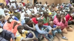 FILE - 40 of the 57 men who surrendered recently are former Boko Haram fighters, in Meri, Cameroon, July 29, 2021.(Moki Edwin Kindzeka/VOA)