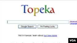 Google intercambió nombres con la capital de Kansas, Estados Unidos.