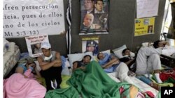 Students during a hunger strike in Caracas, Venezuela, February 15, 2011