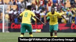 Iqembu leBafana Bafana laseSouth Africa. (Twitter@FIFAWorldCup)