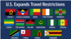 미국의 입국 제한 조치에 따라 추가로 입국이 금지된 15개 국가.
