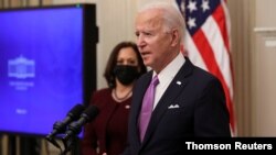 조 바이든 미국 대통령이 21일 백악관에서 신종 코로나바이러스 사태 대응 계획에 관해 설명했다.