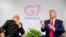 President Donald Trump, accompanied by Indian Prime Minister Narendra Modi, left, speaks during a bilateral meeting at the G-7 summit in Biarritz, France, Aug. 26, 2019.