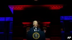 El presidente Joe Biden se dirige a la nación desde Filadelfia, EEUU, el 1 de septiembre de 2022.