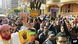 Supporters of Egypt's ousted President Mohammed Morsi march in Cairo, Egypt, Dec. 27, 2013. 