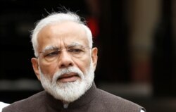 India's Prime Minister Narendra Modi speaks with the media on the opening day of the parliament session in New Delhi, India, June 17, 2019.