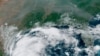 This satellite image provided by NOAA shows Tropical Storm Nicholas in the Gulf of Mexico, Sept. 12, 2021.