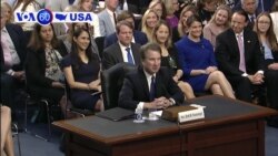 VOA60 America - Kavanaugh Supreme Court Confirmation Hearing Off to Rocky Start