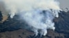 An aerial views shows a wildfire on a mountain in Ofunato, Iwate Prefecture, northeastern Japan, March 3, 2025. (Kyodo via Reuters)