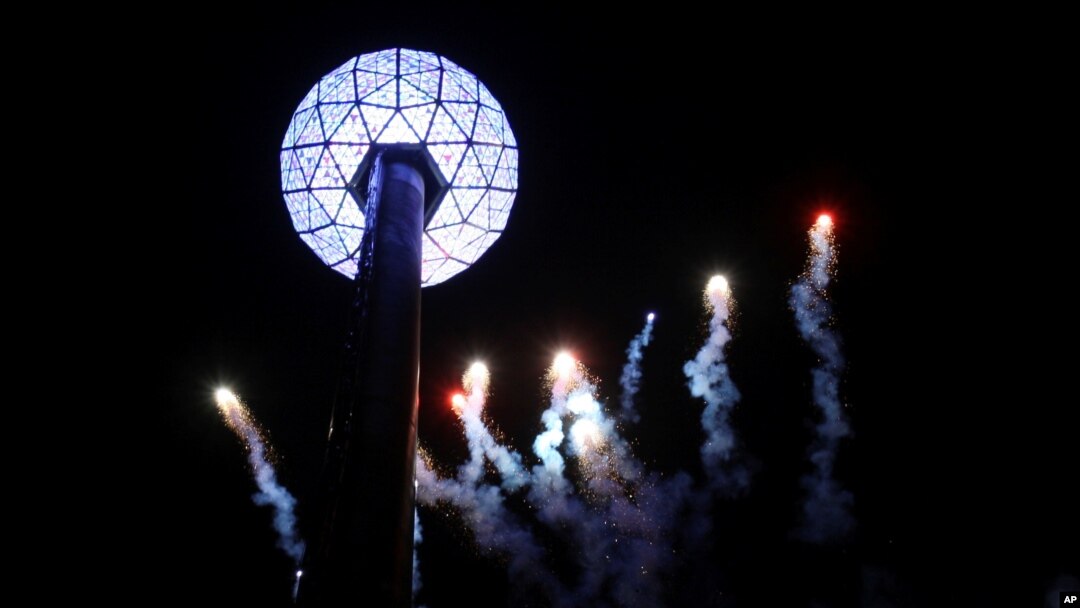 Fireworks go off in New York's Times Square