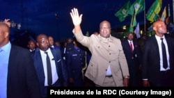 Président Félix Tshisekedi na bokomi na ye na Goma, na Nord-Kivu, 14 avril 2019. (Twitter/Présidence de la RDC)